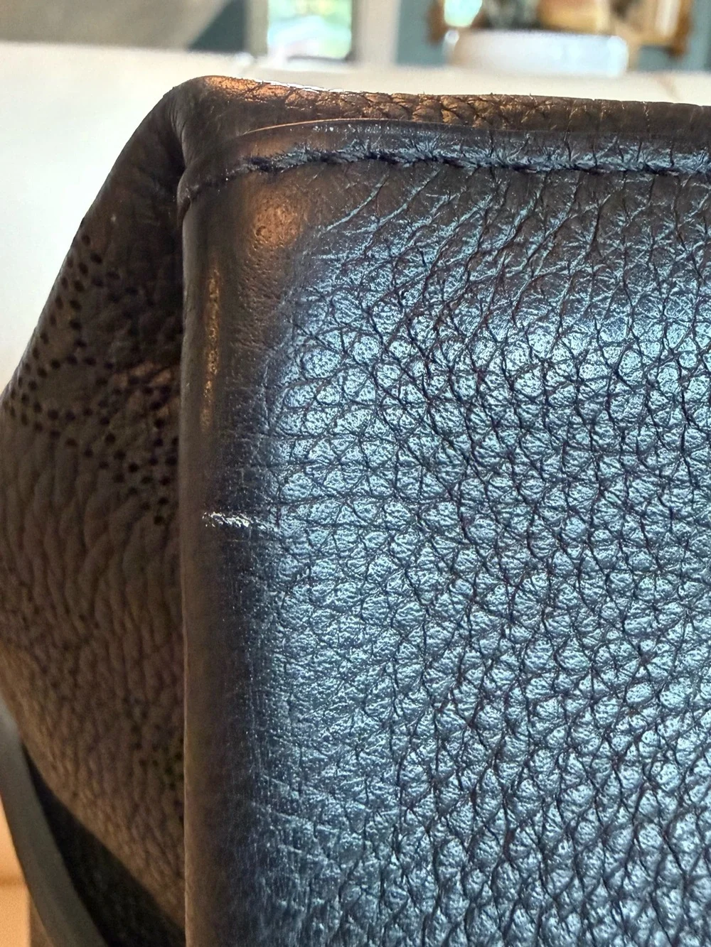 Louis Vuitton Black Monogram-Embossed Hobo with LV Leather Tag